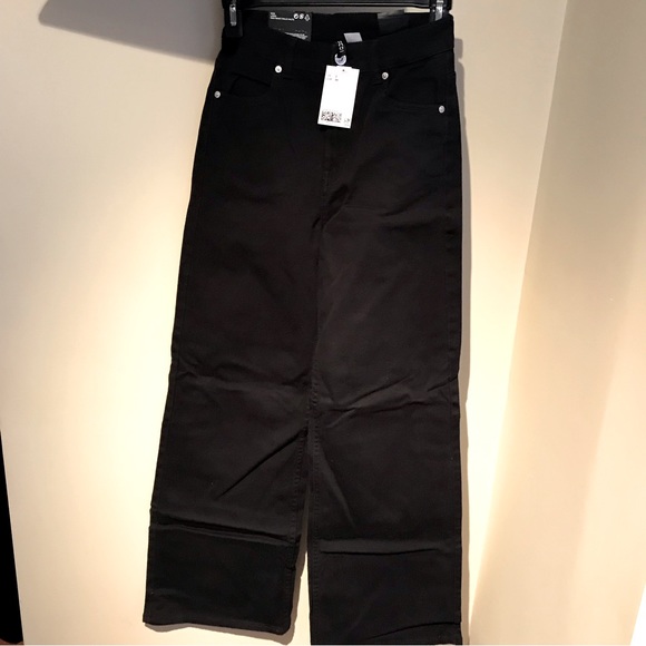 H&M Divided High Rise Wide Leg Black Jeans NWT - Picture 6 of 16